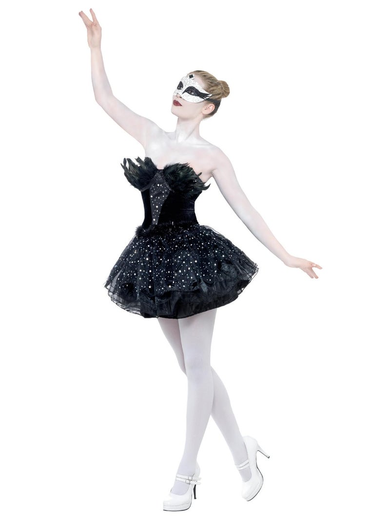 Smiffys Gothic Swan Masquerade Costume, Black, Small, 27313S - Image 1