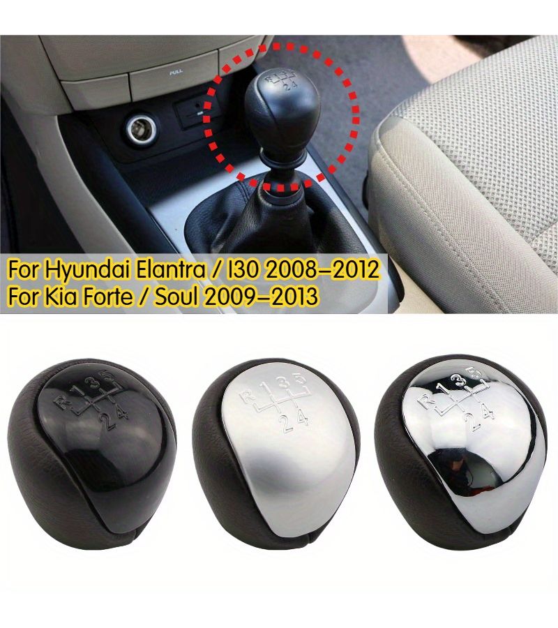 Bright Silvery 5 Speed Gear Shift Knob for Hyundai Elantra I30 Kia Forte Soul 2008 2013 - Image 1