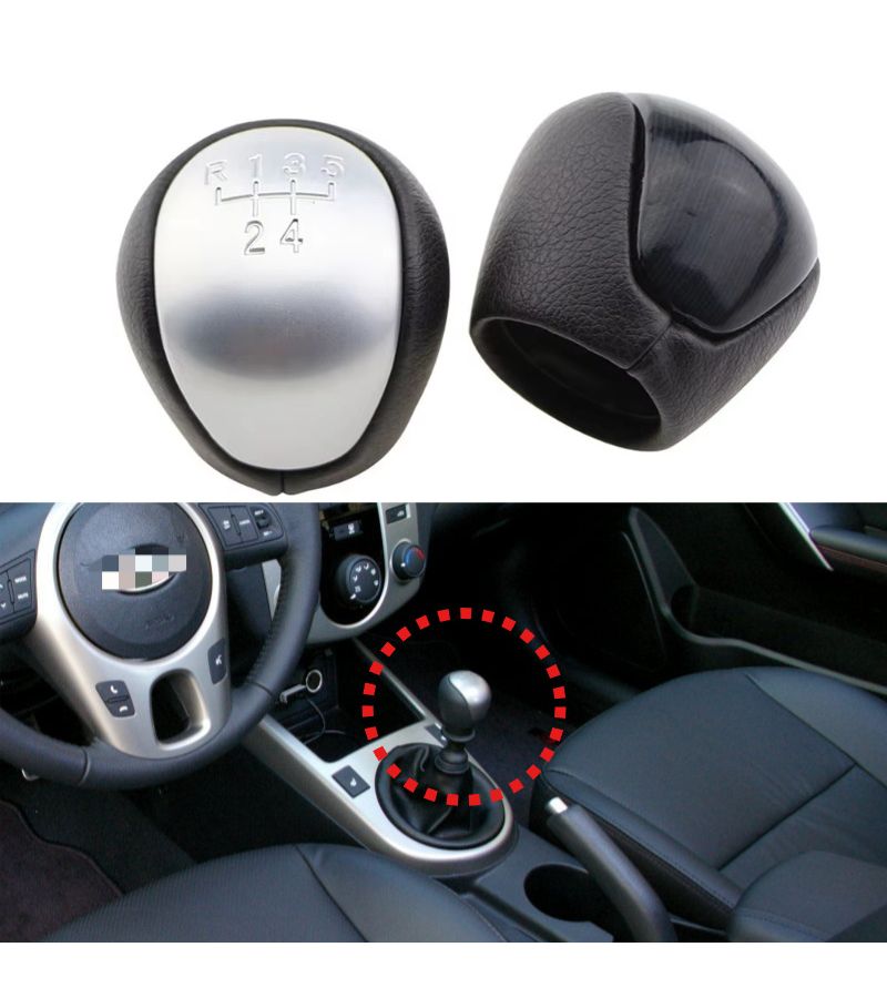 Bright Silvery 5 Speed Gear Shift Knob for Hyundai Elantra I30 Kia Forte Soul 2008 2013 - Image 3