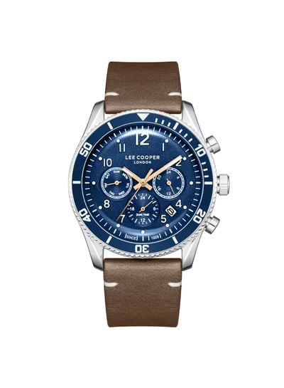 Lee Cooper Men's Leather Multi Function Watch LC08260.394 - 42 mm