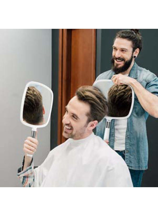 SNOWFLAKES SNOWFLAKES Snowflakes Large Hand Mirror with Handle-Hang Handheld Mirror Hairdresser Mirror.(White) - Image 5