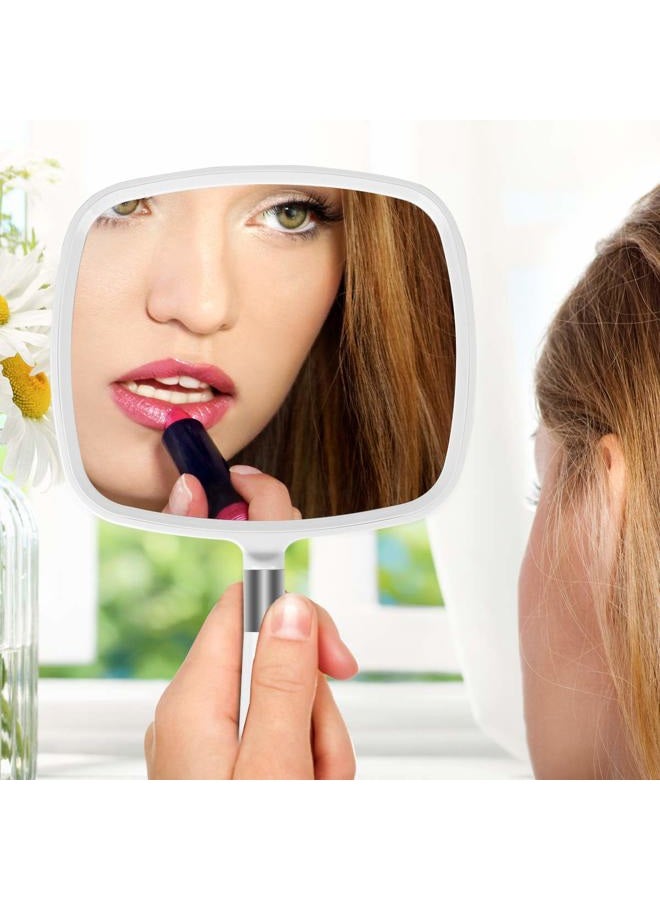 SNOWFLAKES SNOWFLAKES Snowflakes Large Hand Mirror with Handle-Hang Handheld Mirror Hairdresser Mirror.(White) - Image 3