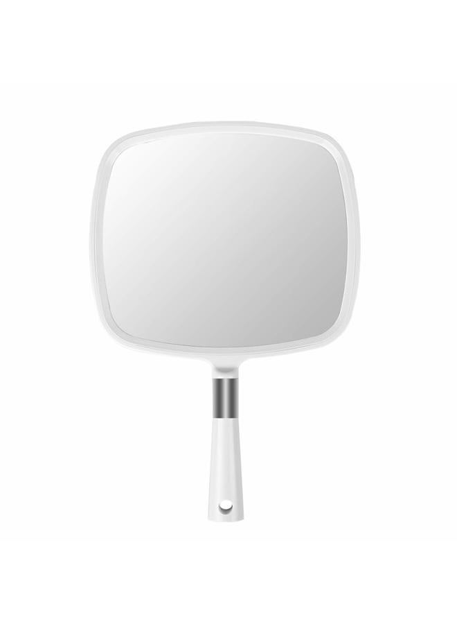 SNOWFLAKES SNOWFLAKES Snowflakes Large Hand Mirror with Handle-Hang Handheld Mirror Hairdresser Mirror.(White) - Image 1