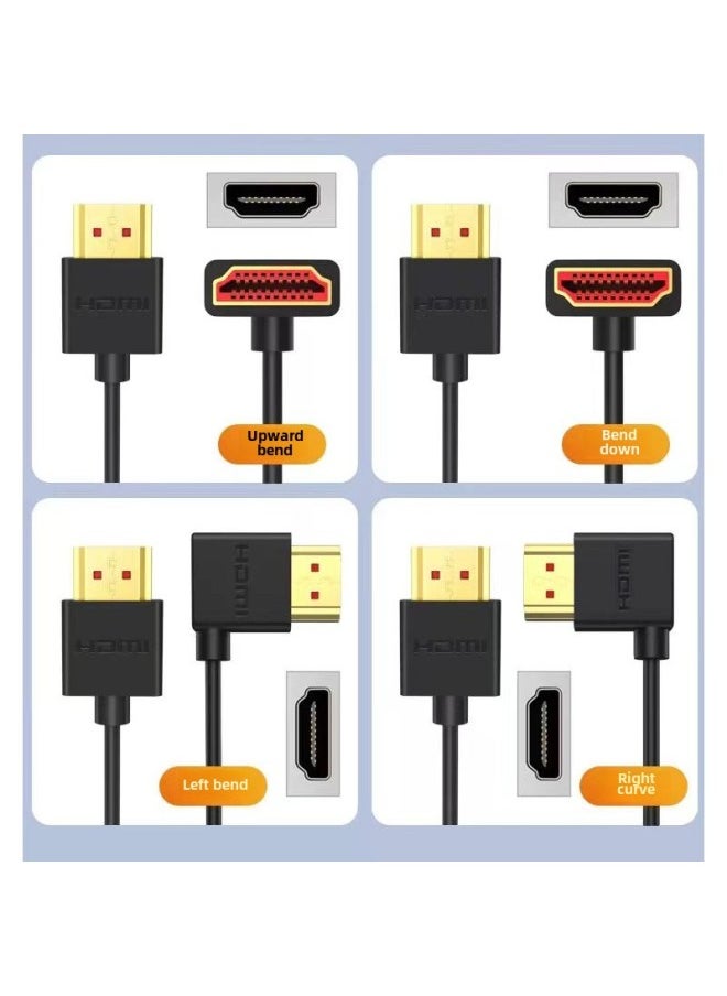ماركة غير محددة كوع HDMI خط HDMI HDMI90 درجة الزاوية اليمنى الكوع خط HDMI مستقيم إلى الكوع HDMI ذكر إلى ذكر HD-اللون: رأس مستقيم إلى اليمين طول الحبل: 1 متر  - Image 2