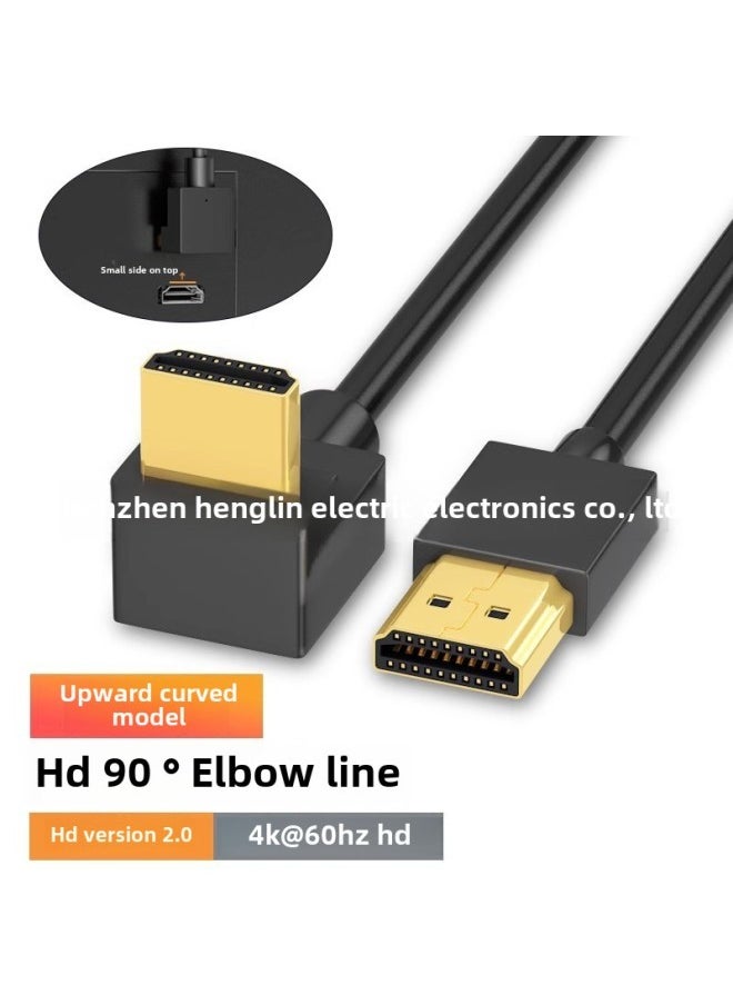 ماركة غير محددة كوع HDMI خط HDMI HDMI90 درجة الزاوية اليمنى الكوع خط HDMI مستقيم إلى الكوع HDMI ذكر إلى ذكر HD-اللون: رأس مستقيم إلى اليمين طول الحبل: 1 متر  - Image 3