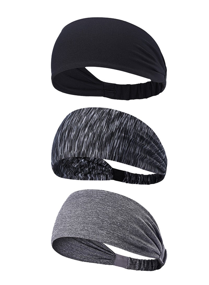 Generic Sport Stretch Hairband Headband Set of 3 Colours  - Image 1