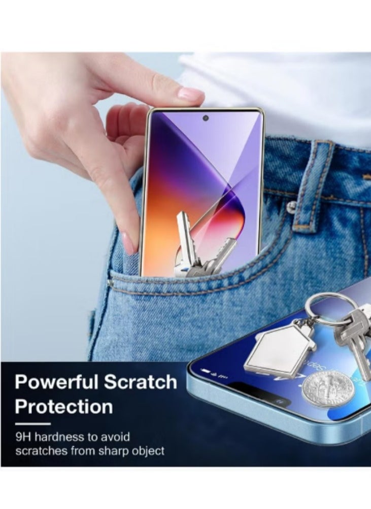 Screen Protector for Infinix Note 40 Pro 5G High Transmittance Glass Scratch Resistant Tempered Glass Tempered Glass, for Note 40 Pro/Infinix Note 40 Pro+ 5G Screen Protector,9H Hardness High Definition Full Covered Curved Clear Scratch Resistant Bubble Free Anti-Fingerprints