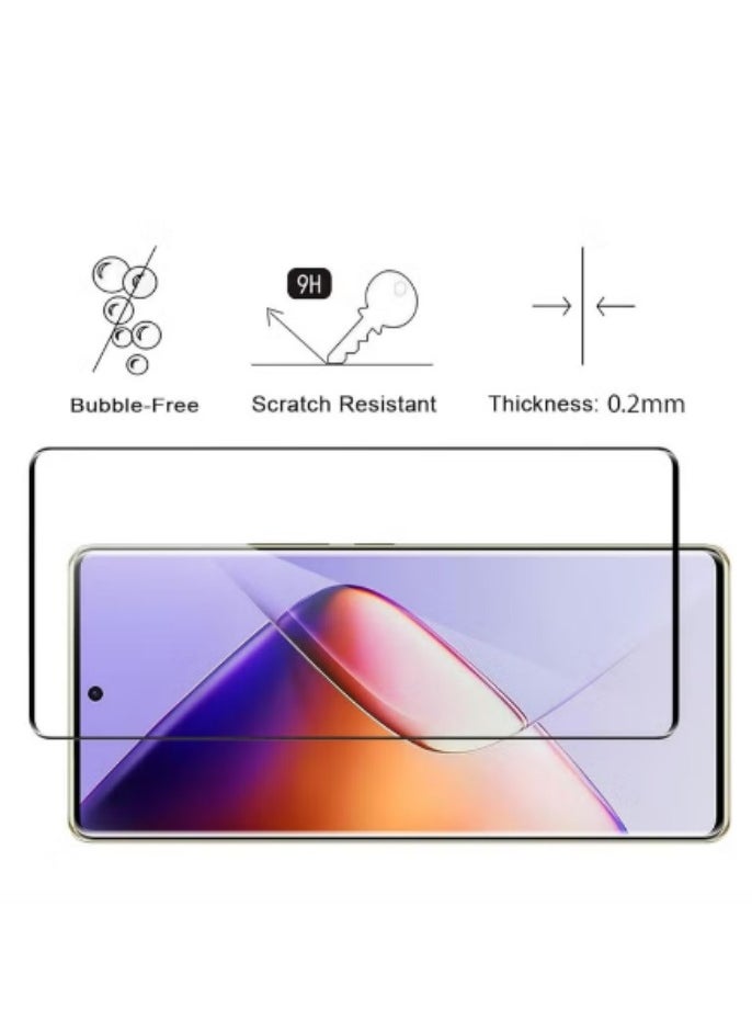 Screen Protector for Infinix Note 40 Pro 5G High Transmittance Glass Scratch Resistant Tempered Glass Tempered Glass, for Note 40 Pro/Infinix Note 40 Pro+ 5G Screen Protector,9H Hardness High Definition Full Covered Curved Clear Scratch Resistant Bubble Free Anti-Fingerprints