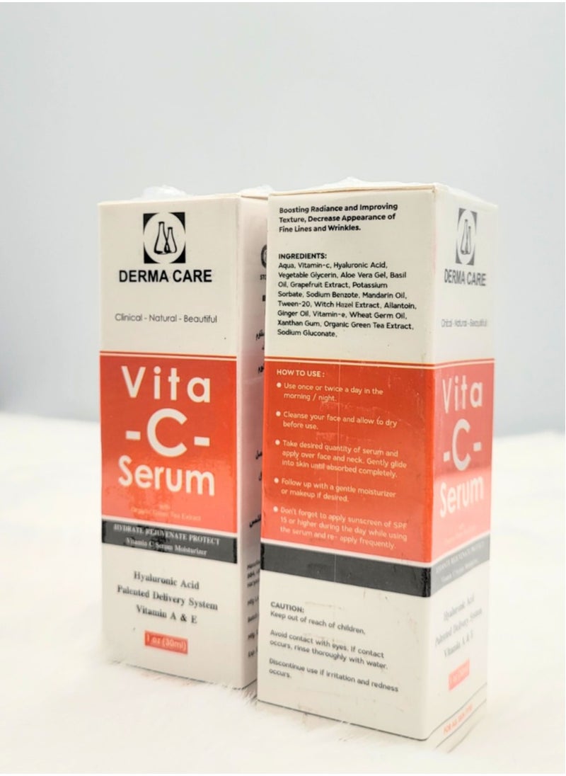 DERMA CARE Derma care Vita C Serum anti aging with organic green tea extract and Hyaluronic Acid & vitamin A&E  - Image 3