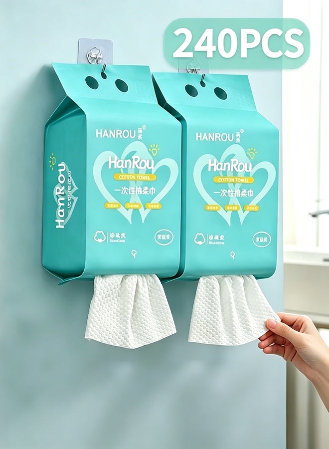 240PCS Hanging Disposable Towel Soft Cotton Makeup Remover Tissue Face Clean Towel Cotton Tissue - Image 1