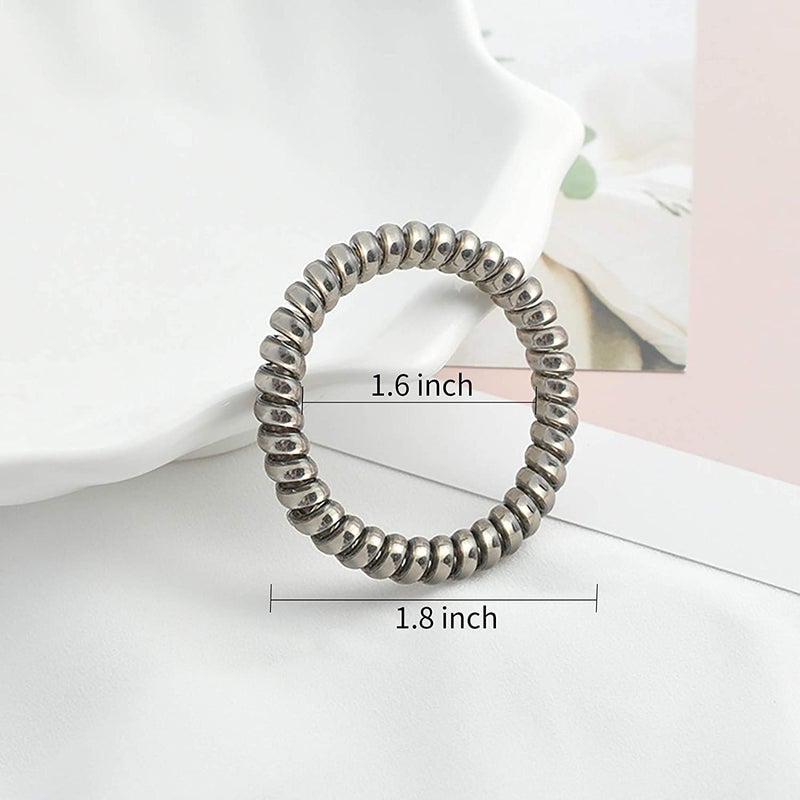 Belicia 10 Pcs Metallic Hair Coils Tie Hair Spiral Hair Ties No Crease Hair Ties Coil Ponytail Holder for Girls and Women - Image 2