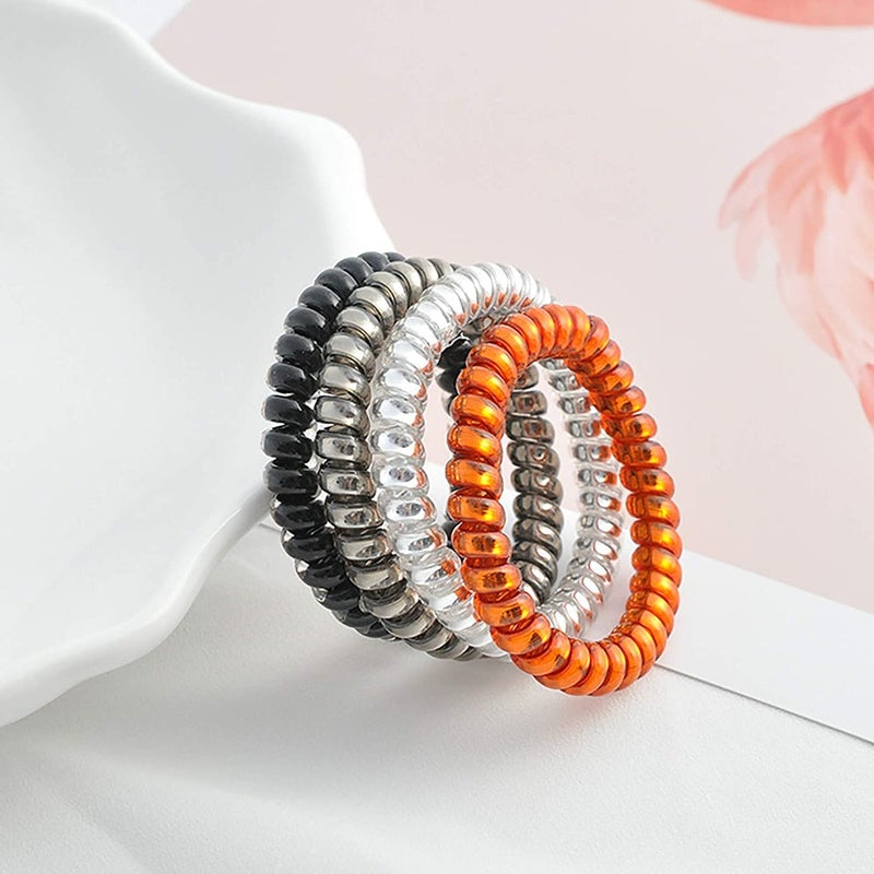 Belicia 10 Pcs Metallic Hair Coils Tie Hair Spiral Hair Ties No Crease Hair Ties Coil Ponytail Holder for Girls and Women - Image 4