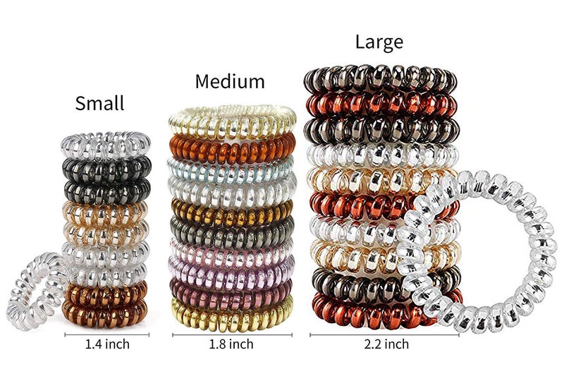 Belicia 10 Pcs Metallic Hair Coils Tie Hair Spiral Hair Ties No Crease Hair Ties Coil Ponytail Holder for Girls and Women - Image 5