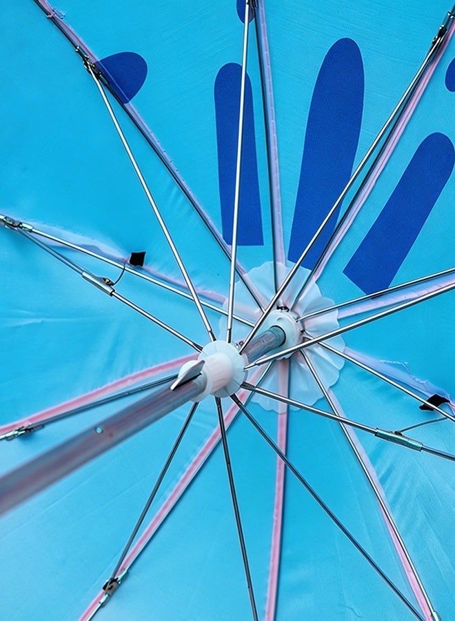 مظلة اطفال كرتونية قطة زرقاء 50 سم Kids Umbrella خفيفة مقاومة للرياح بتصميم امن ضد القرص للاولاد والبنات 2-10 سنة للمدرسة والسفر - Image 3