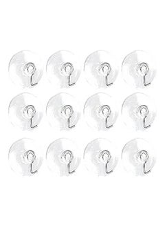 Clear Silicone Hooks with Suction Valves and Metal Hooks - 12 Pieces