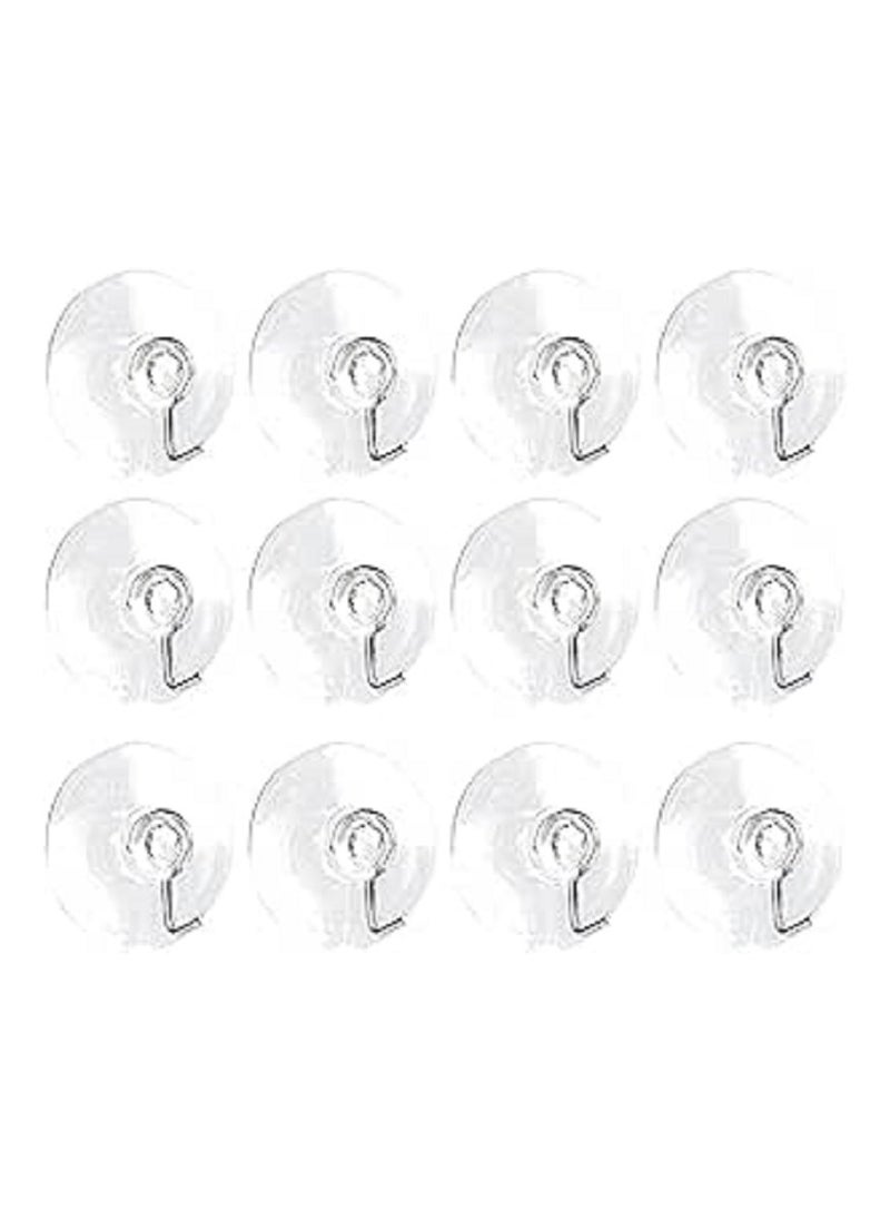 Generic - Clear Silicone Hooks with Suction Valves and Metal Hooks - 12 Pieces - Image 1