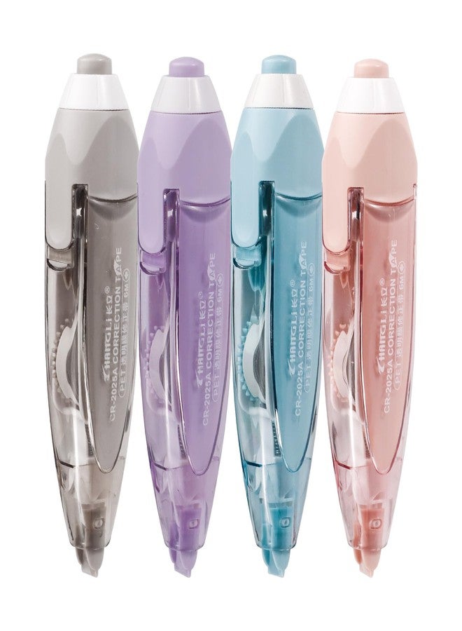 ASTIMESA 4 Pcs Refillable Retractable Correction Tape, Correction Tape Pen Easy to Use, Pen Shaped Applicator for Corrections Office Supplies (4 Colors) - Image 1
