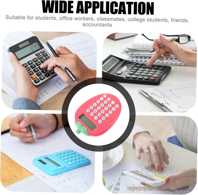 CANIGHT Portable Cartoon Strawberry Solar Calculator Multi-use Handheld Device for Students and Office Comfortable Touch Dual-Powered for Easy Operation - Image 4
