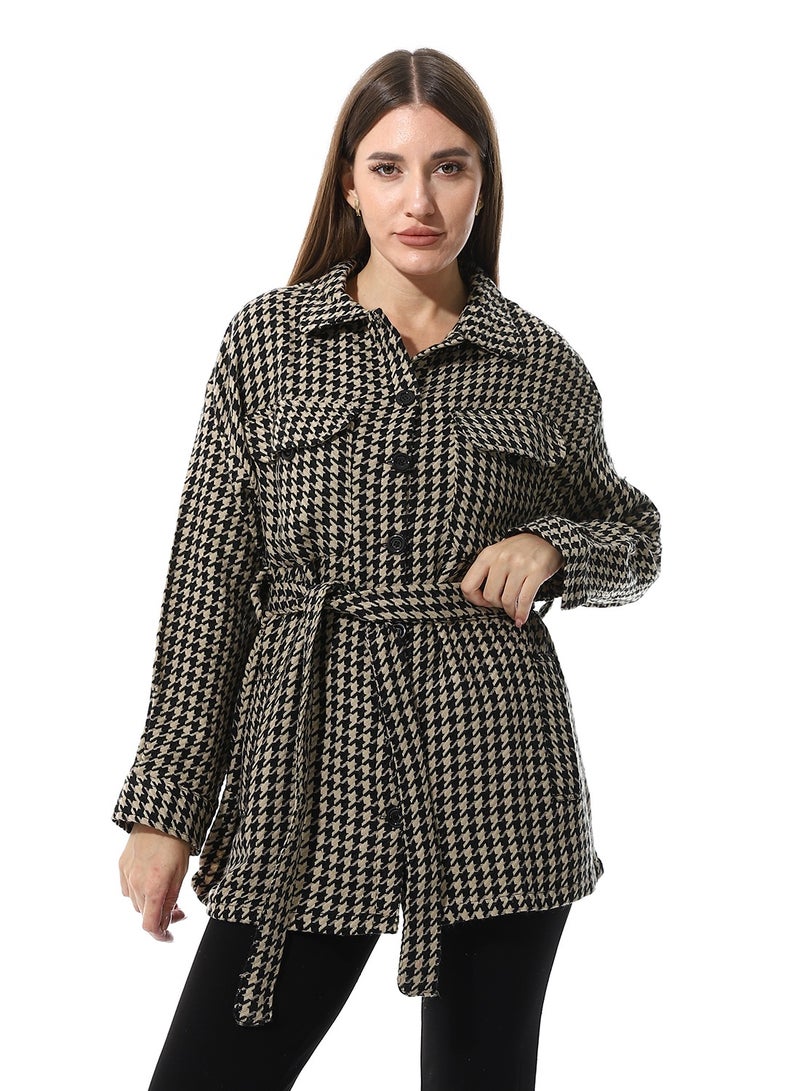 Andora Houndstooth Long Sleeves Jacket - Image 1
