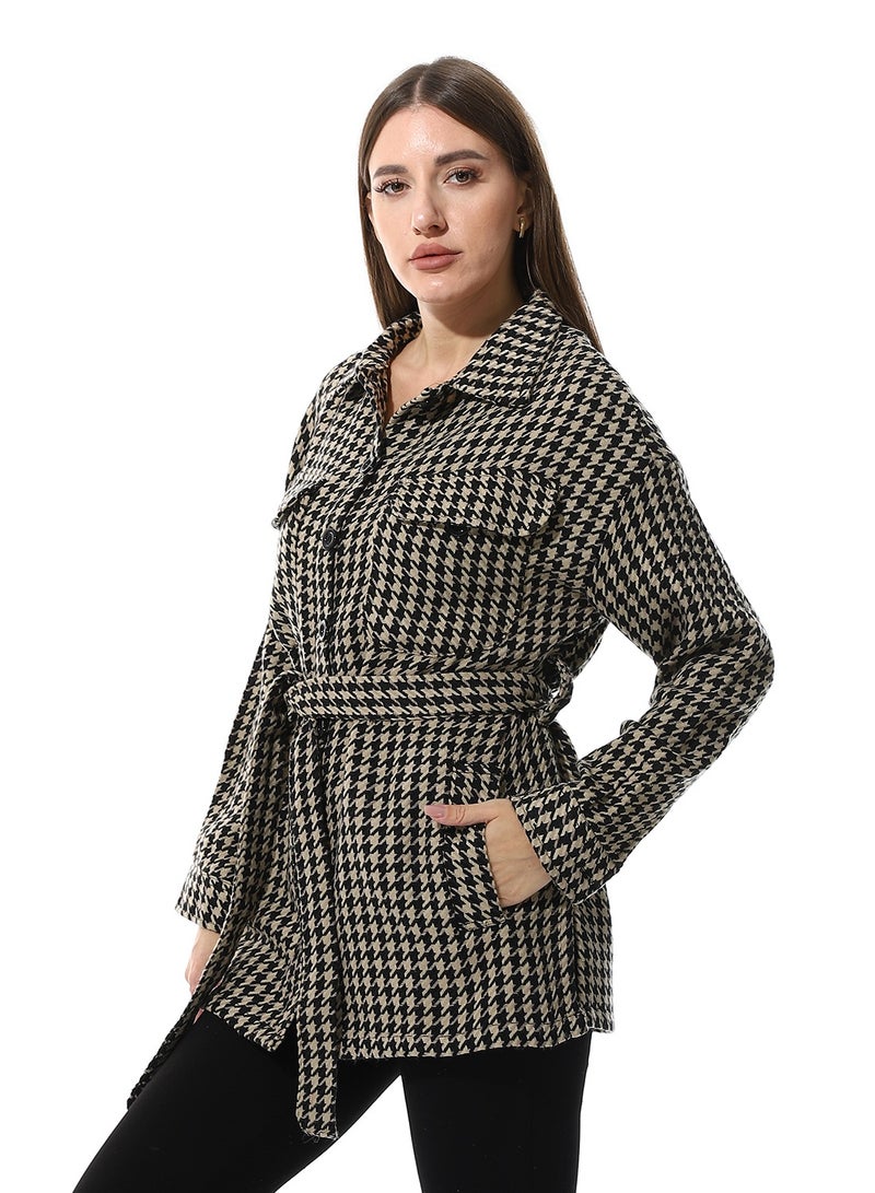 Andora Houndstooth Long Sleeves Jacket - Image 2
