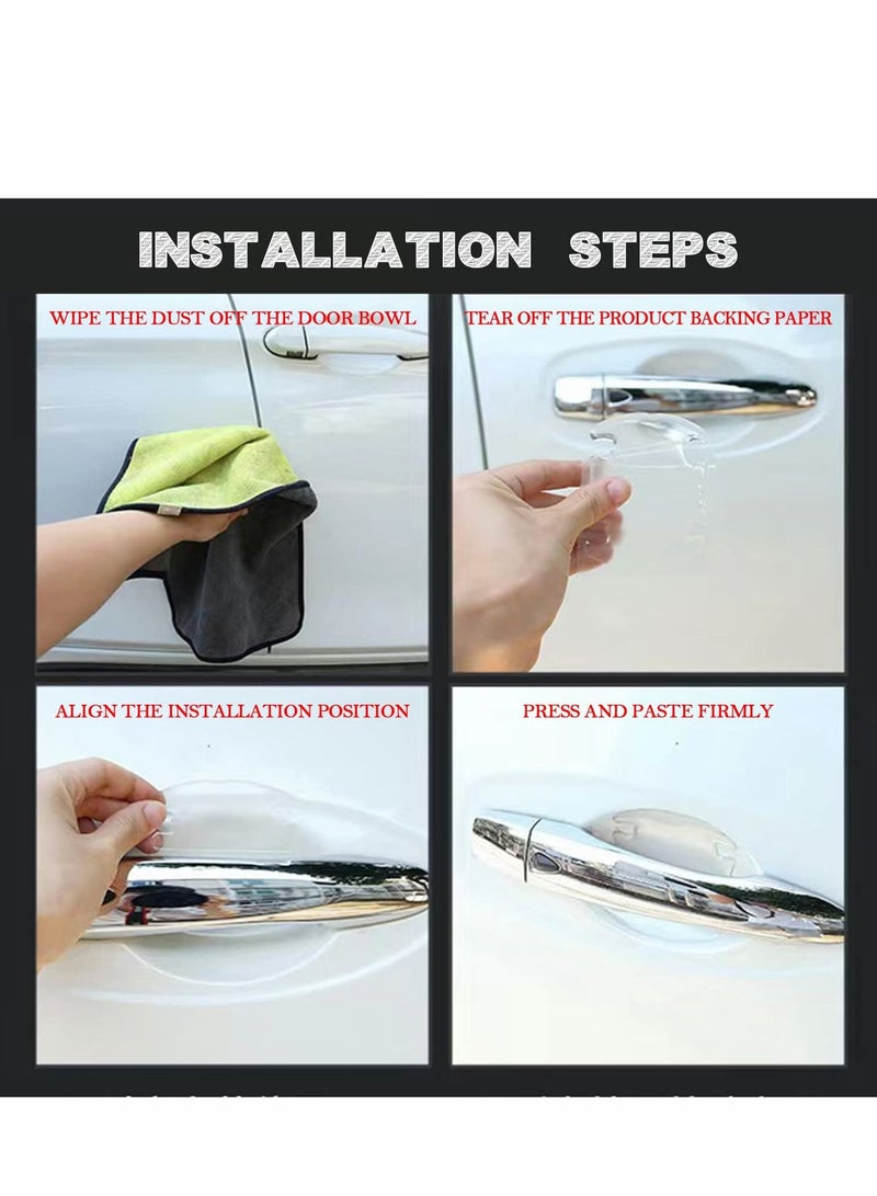Excefore Car Door Handle Sticker, 8PCS 3d Transparent Bowl Scratch Protector Universal Waterproof Anti-scratch Paint Invisible Protection Film for Most Models - Image 3