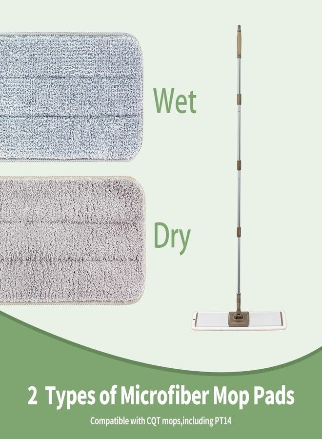 CQT Replacement Flat Floor Mop Reusable Washable Microfiber Pads for Floor Care System 2 Wet and 2 Dry Mop Pads Packed (24") - Image 2