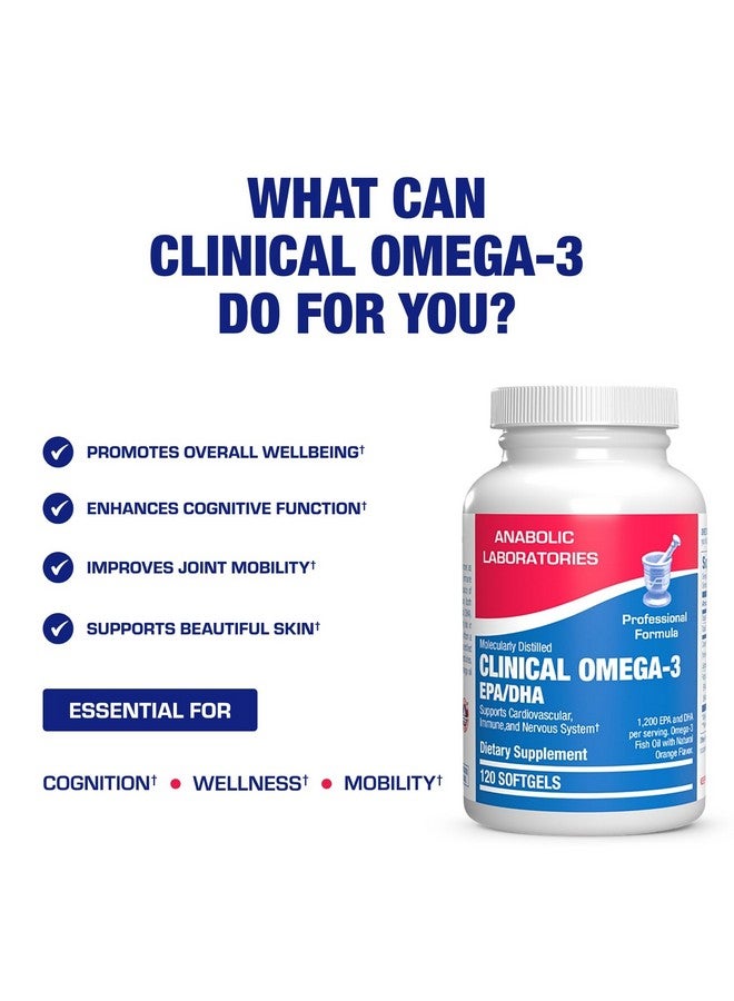 Anabolic Laboratories Clinical Omega 3 Fish Oil Supplement with EPA and DHA - 120 Orange Flavored Softgels for Heart, Immune, and Nervous Health - 1200mg of Molecularly Distilled Omega-3 - Image 5