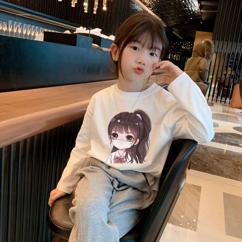 H2367# boys and girls long sleeve T-shirt autumn new cuhk children's western style cotton children's comfortable all-match T-shirt - Image 4
