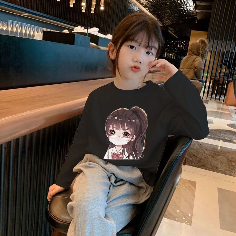 H2367# boys and girls long sleeve T-shirt autumn new cuhk children's western style cotton children's comfortable all-match T-shirt - Image 5
