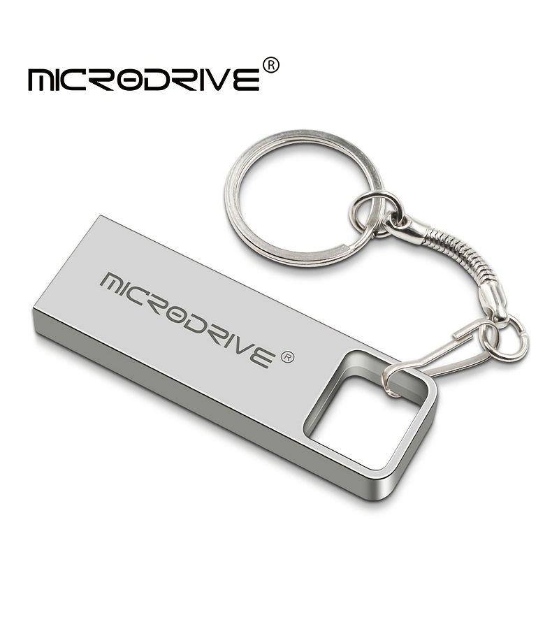 محرك أقراص فلاش USB 2.0 من المعدن، سعة 32 جيجابايت، أسود، مربع الشكل، عصا ذاكرة محمولة مع سلسلة ومشبك للكمبيوتر الشخصي - Image 1