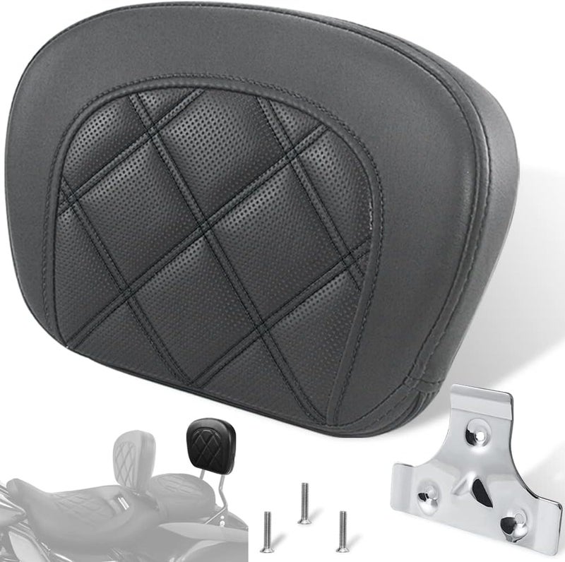 FOVPLUE Passenger Backrest Pad for Harley Touring Models - Double Black Stitching - Image 1