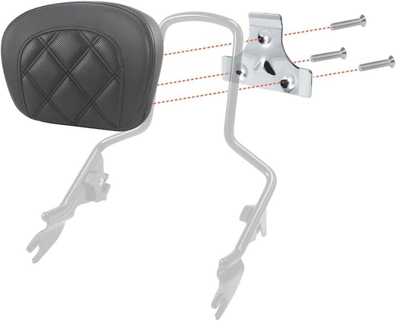 FOVPLUE Passenger Backrest Pad for Harley Touring Models - Double Black Stitching - Image 3