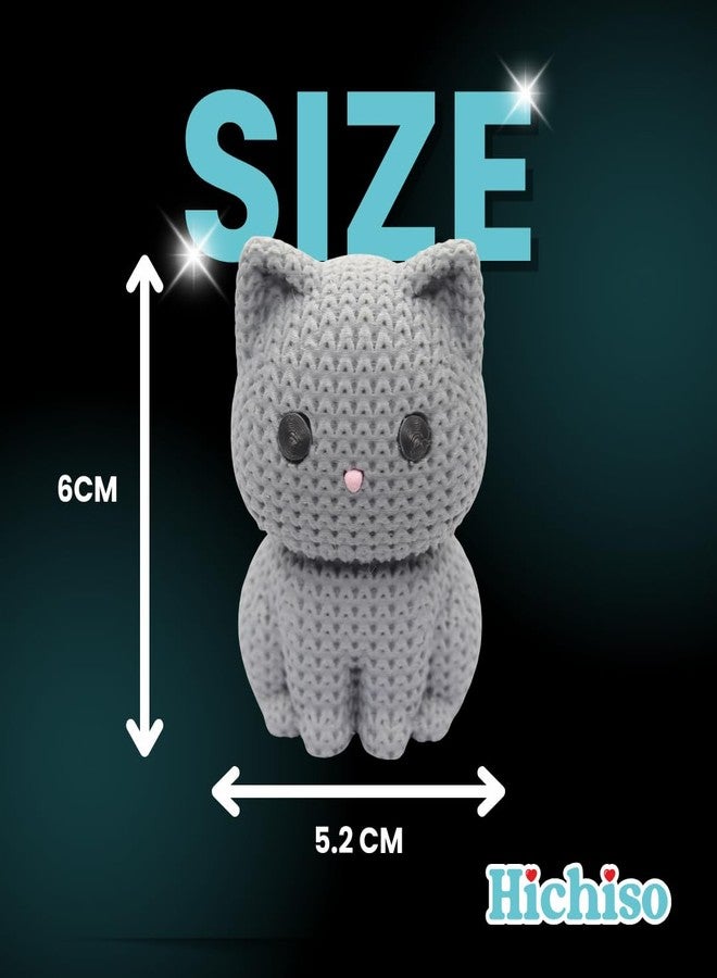 HICHISO - BILLOO The Knitted Kitten Desk Décor | Desk Buddy | Cute Cat Figurine for Office & Home | Eco-Friendly Biodegradable Polymer | Mood Booster & Stress Relief for Cat Lovers - Image 4