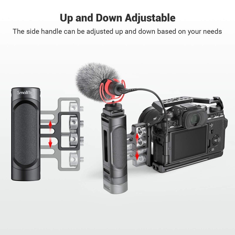 SMALLRIG مقبض جانبي صغير من SMALLRIG مع تركيب مزدوج 1/4"-20 لكاميرا رقمية بدون مرآة وكاميرا DSLR وقفص كاميرا صغير مع مفتاح مدمج، قابل للتعديل لأعلى ولأسفل - 2916 - Image 5