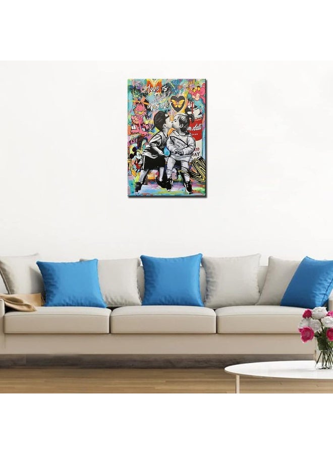 Tucocoo Banksy Street Art Canvas Wall Decor Love is The Answer Graffiti Paintings - Image 3