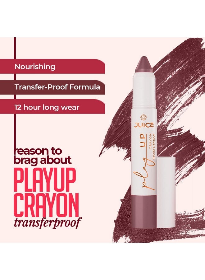 JUICE Play Up Lip Crayon-Play long games with transfer-proof rich color 3pc Combo Set(Barely There-MCR01, Red-y Set Go-MCR08, Flame On-MCR10) - Image 3