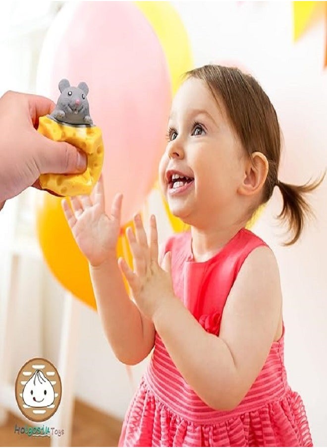 Generic Cheese Mouse Squishy, Stress Toys, Novelty Squishy Square Cheese Mouse Squishy Stress Toys, Mouse in Cheese Squeeze Fidgets Relieve Stress  - Image 3