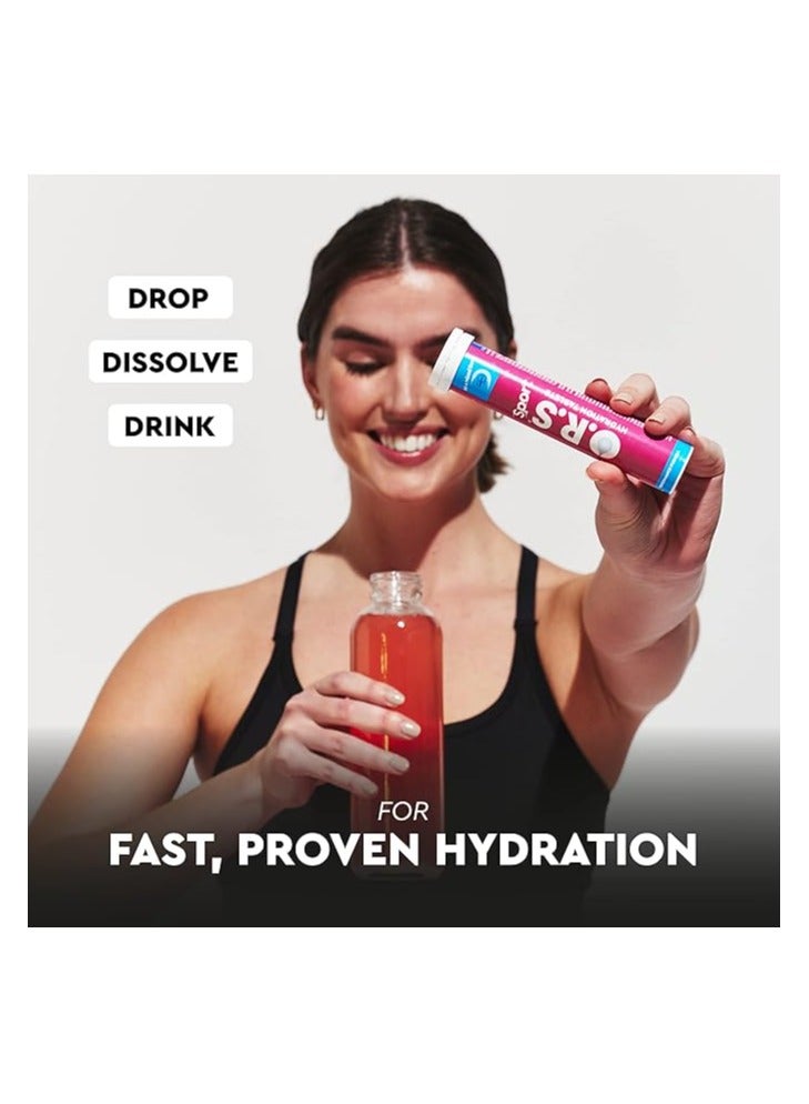 O.R.S Sport Hydration Tablets With Electrolytes, Vegan, Gluten & Lactose Free Formula – Soluble Oral Rehydration Tablets With Natural Mixed Berry Flavour, Low Calorie, Adult & Children, 20 Tablets