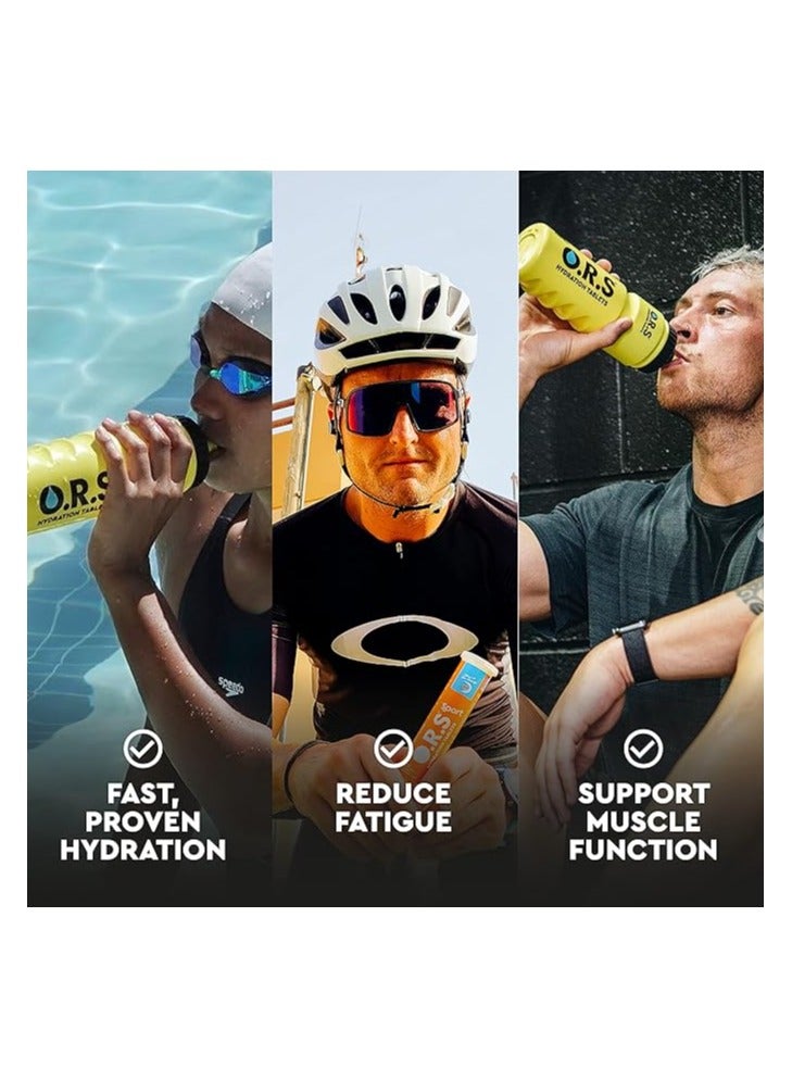 O.R.S Sport Hydration Tablets With Electrolytes, Vegan, Gluten & Lactose Free Formula – Soluble Oral Rehydration Tablets With Natural Mixed Berry Flavour, Low Calorie, Adult & Children, 20 Tablets