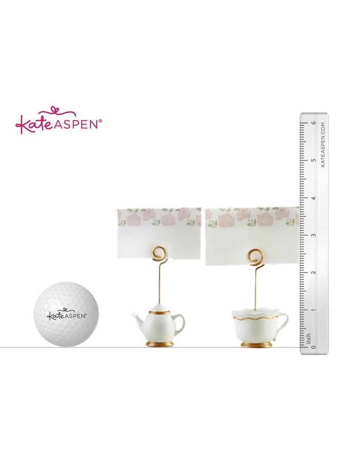 Kate Aspen Kate Aspen, Place Card Holders, Tea Time Whimsy, Teapot and Teacup, Place Cards Included, Set of 6,Pink - Image 2