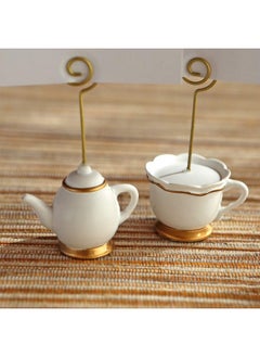 Kate Aspen Kate Aspen, Place Card Holders, Tea Time Whimsy, Teapot and Teacup, Place Cards Included, Set of 6,Pink  - Image 4
