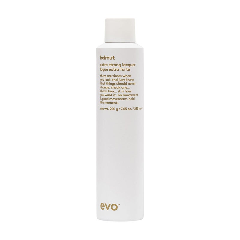 EVO Helmut Extra Strong Lacquer - Travel Size Hairspray For Complete Style & Shape Control, High Shine Finish & No Residue - 1.6oz - Image 1