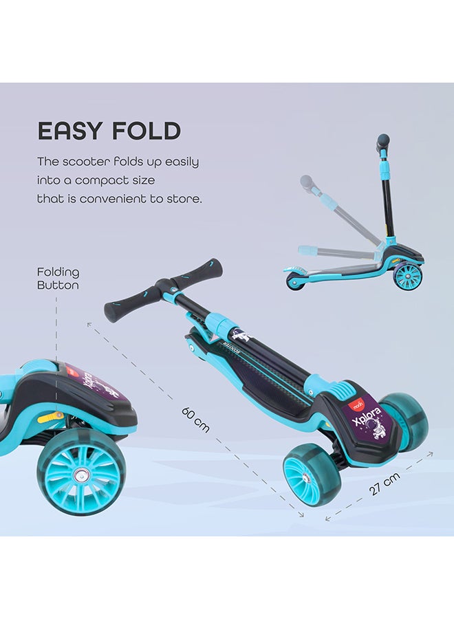 Moon Xplora Baby Scooter Rear Foot Brake Adjustable Handle Height Blue 62 x 52 x 60cm - Image 3