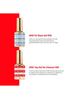 DAISY DND DND DC Base Gel and Top Gel Polish No Cleanse Set, UV/LED GelBase Polish 800 and No Cleanse Top Coat 900, Salon Professional Gel Polish Duo, 0.5 Fl Oz Each  - Image 2