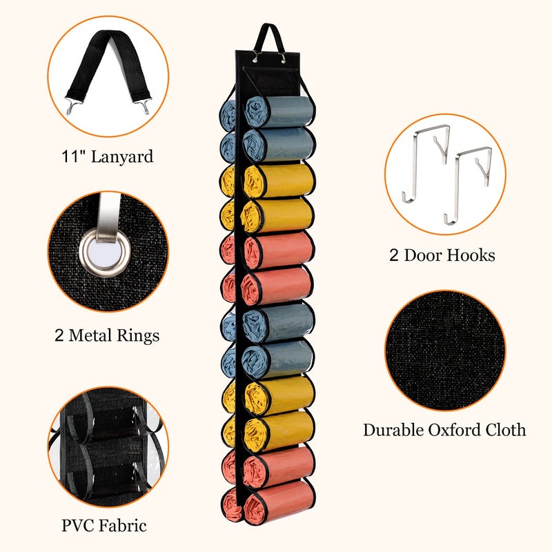 Lirex Hanging Yoga Legging Storage Organizer with 24 Pockets, Foldable Oxford Cloth Hanging Closet Organizer Shirts Jeans Storage Hanger Socks Holder for Family Closet Bedroom, Black - Image 3