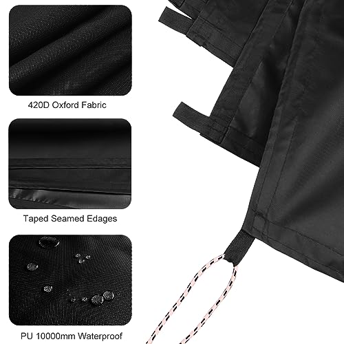 Honsaifau Black Waterproof Tarp Cover for Outdoor: Multi-Purpose Oxford Tarpaulin with Reinforced Webbing Loops for Camping Boat Pool Roof Tent - Durable and Tear Resistant (5ftx5ft) - Image 5