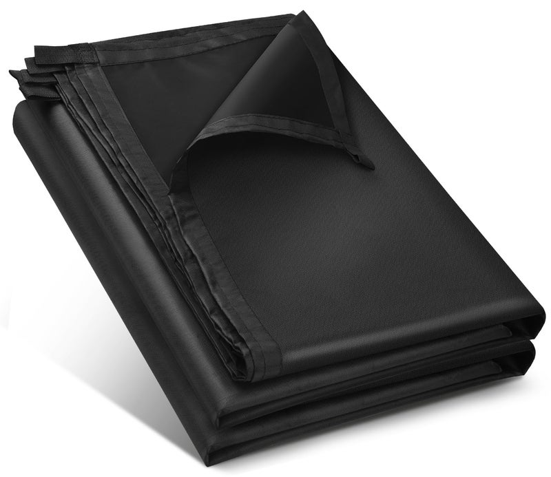 Honsaifau Black Waterproof Tarp Cover for Outdoor: Multi-Purpose Oxford Tarpaulin with Reinforced Webbing Loops for Camping Boat Pool Roof Tent - Durable and Tear Resistant (5ftx5ft) - Image 1