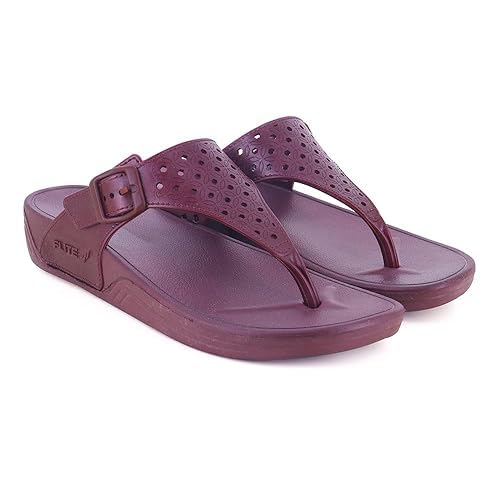 FLITE Women's Flip Flops FL-430 | Comfortable Lightweigh EVA Slippers for Home & Outdoor Use (Wine, UK Footwear Size System, Adult, Women, Numeric, Medium, 6) - Image 3