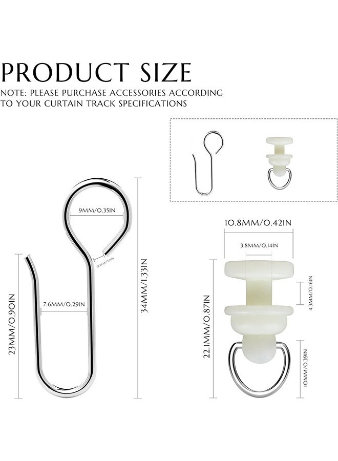 YJ Metal Curtain Track Hooks S Shaped Small Ceiling Stainless Steel Drape Wire for 60PCS - Image 2