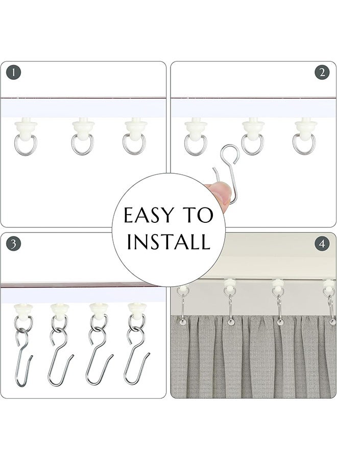 YJ Metal Curtain Track Hooks S Shaped Small Ceiling Stainless Steel Drape Wire for 60PCS - Image 4